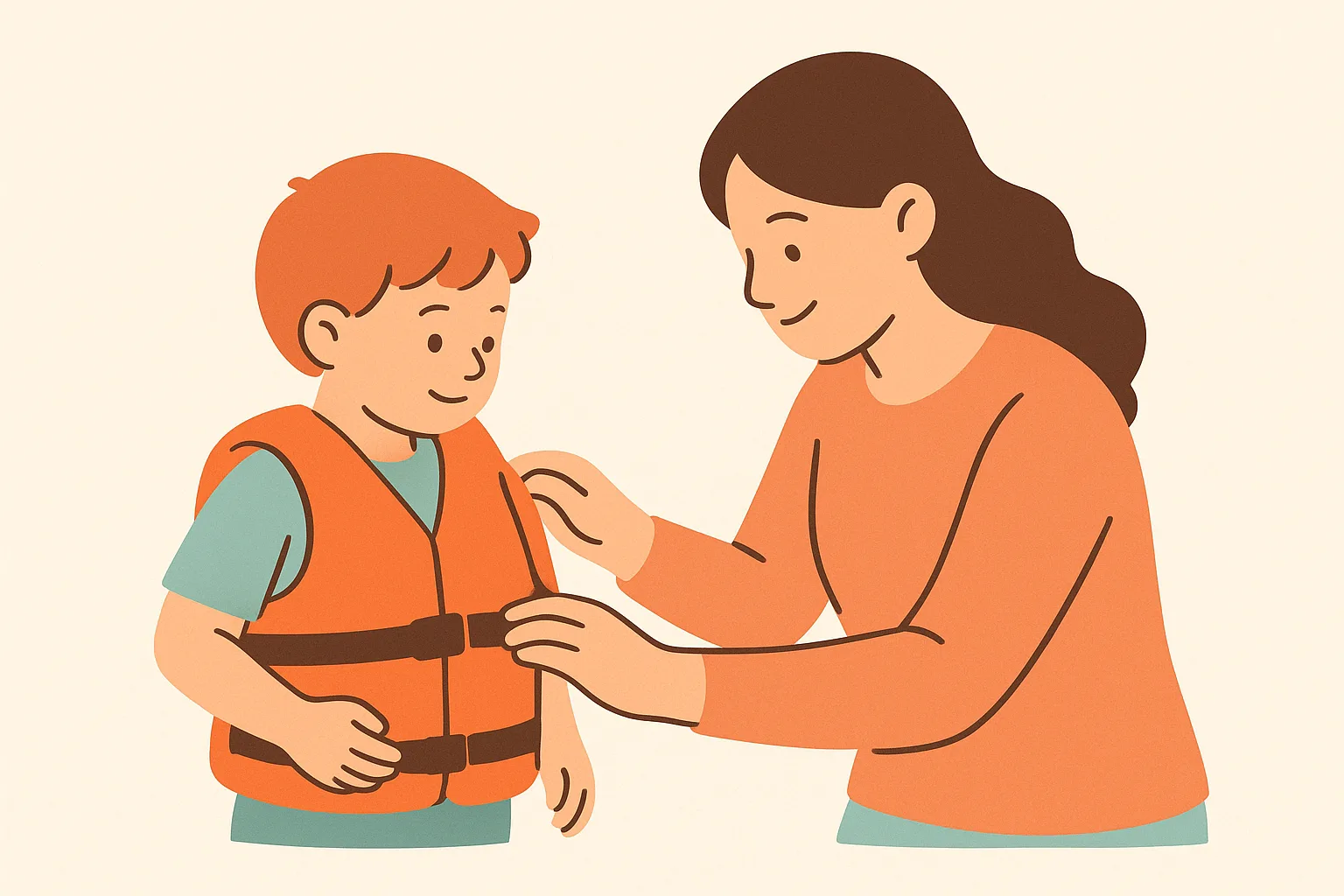 A parent and a preschooler doing a paper safety activity together on the floor